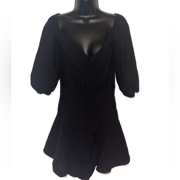 Zara Dresses & Skirts - ZARA Black Clasp Front Fitted Peplum Dress